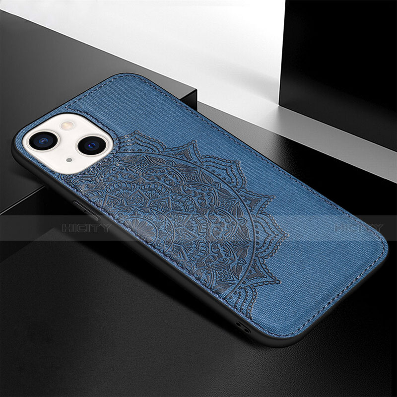 Custodia Silicone Gel Morbida Fantasia Modello Cover S05 per Apple iPhone 13 Blu