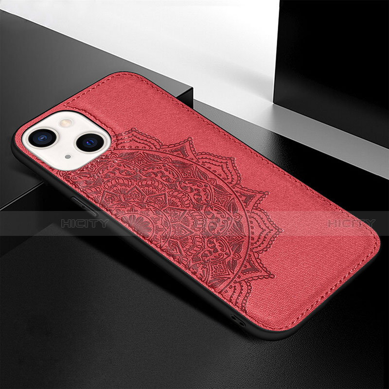 Custodia Silicone Gel Morbida Fantasia Modello Cover S05 per Apple iPhone 14 Rosso