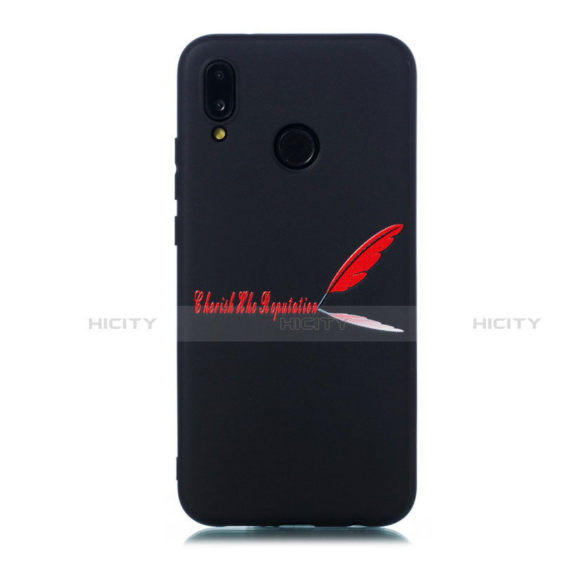 Custodia Silicone Gel Morbida Fantasia Modello Cover S06 per Huawei P20 Lite Rosso