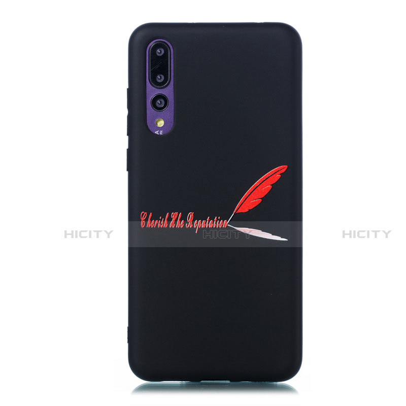 Custodia Silicone Gel Morbida Fantasia Modello Cover S06 per Huawei P20 Pro Rosso