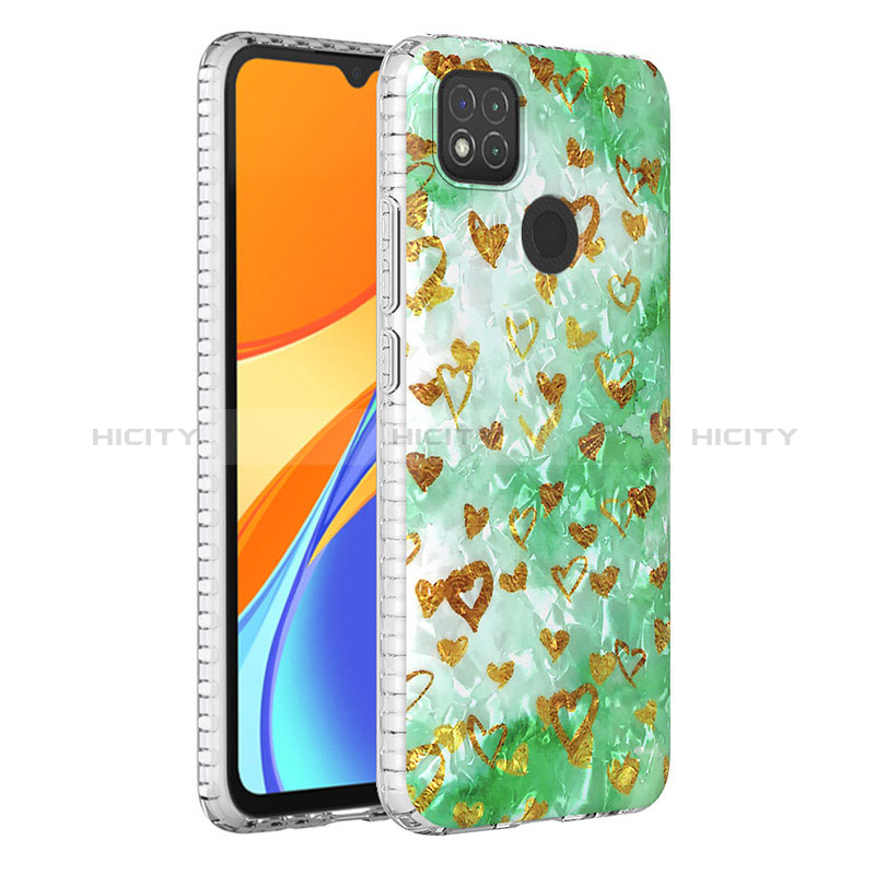 Custodia Silicone Gel Morbida Fantasia Modello Cover Y04B per Xiaomi Redmi 9C NFC Verde