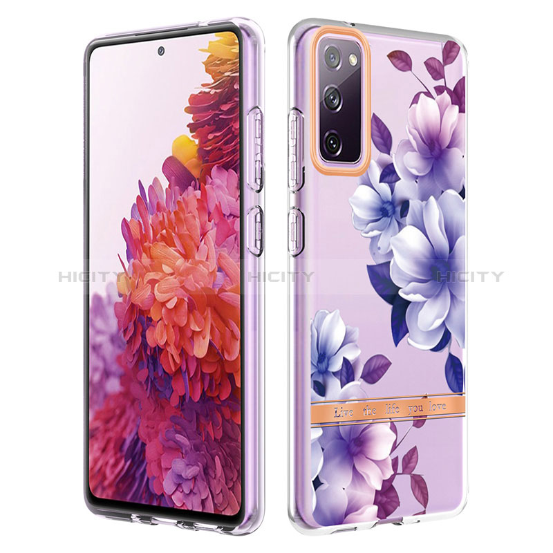 Custodia Silicone Gel Morbida Fantasia Modello Cover Y06B per Samsung Galaxy S20 FE 5G Viola