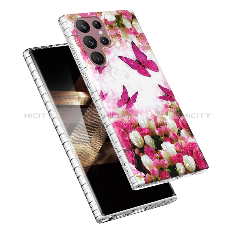 Custodia Silicone Gel Morbida Fantasia Modello Cover Y07B per Samsung Galaxy S24 Ultra 5G Rosso