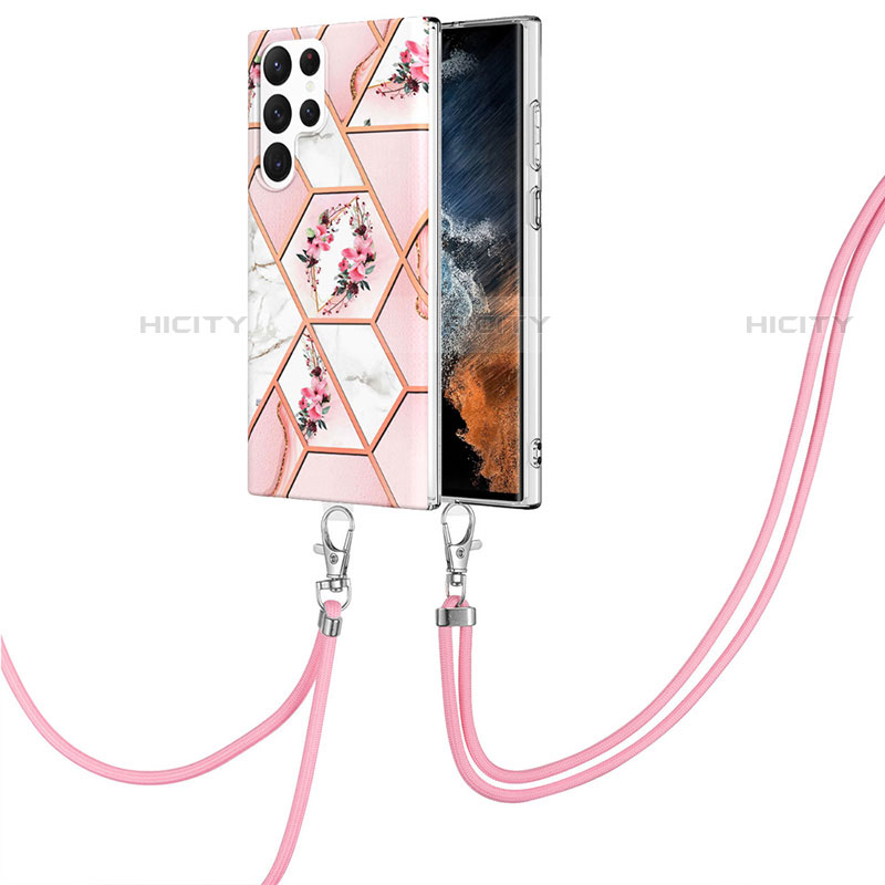 Custodia Silicone Gel Morbida Fantasia Modello Cover Y19B per Samsung Galaxy S21 Ultra 5G Rosa