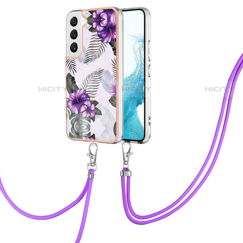Custodia Silicone Gel Morbida Fantasia Modello Cover Y20B per Samsung Galaxy S22 Plus 5G Viola