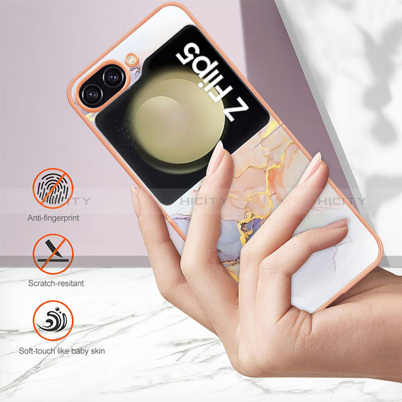 Custodia Silicone Gel Morbida Fantasia Modello Cover YB3 per Samsung Galaxy Z Flip5 5G