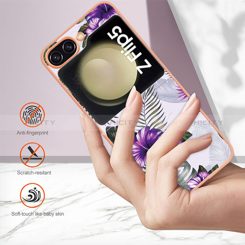 Custodia Silicone Gel Morbida Fantasia Modello Cover YB4 per Samsung Galaxy Z Flip5 5G