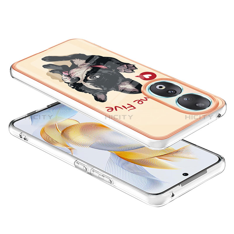 Custodia Silicone Gel Morbida Fantasia Modello Cover YB8 per Huawei Honor 90 5G Khaki