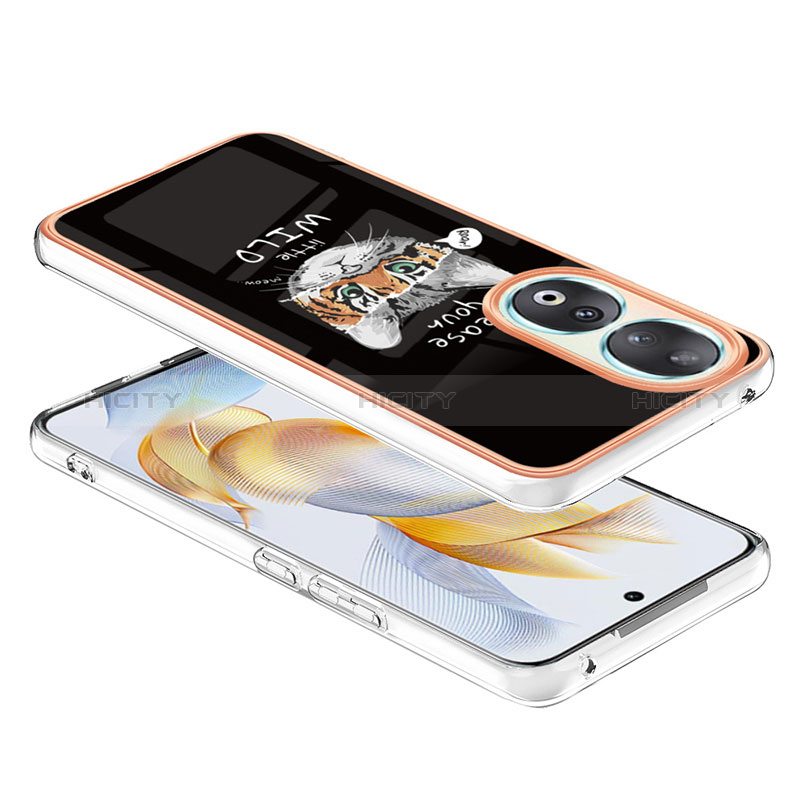 Custodia Silicone Gel Morbida Fantasia Modello Cover YB8 per Huawei Honor 90 5G Nero