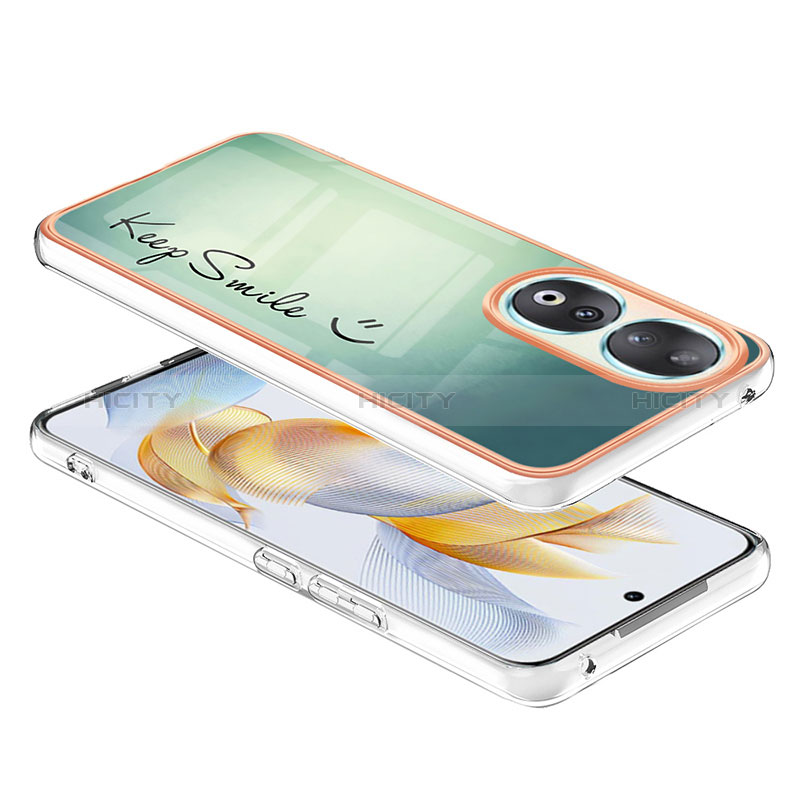 Custodia Silicone Gel Morbida Fantasia Modello Cover YB8 per Huawei Honor 90 5G Verde