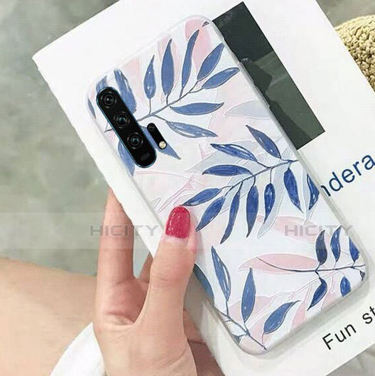 Custodia Silicone Gel Morbida Fiori Cover K02 per Huawei Honor 20 Pro Grigio