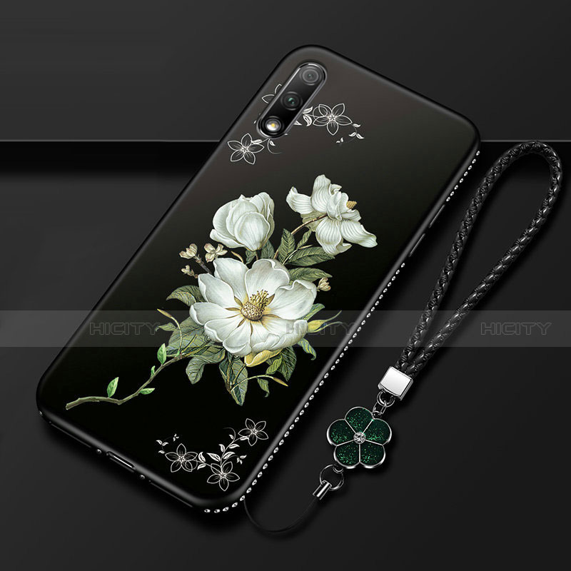 Custodia Silicone Gel Morbida Fiori Cover per Huawei Enjoy 10