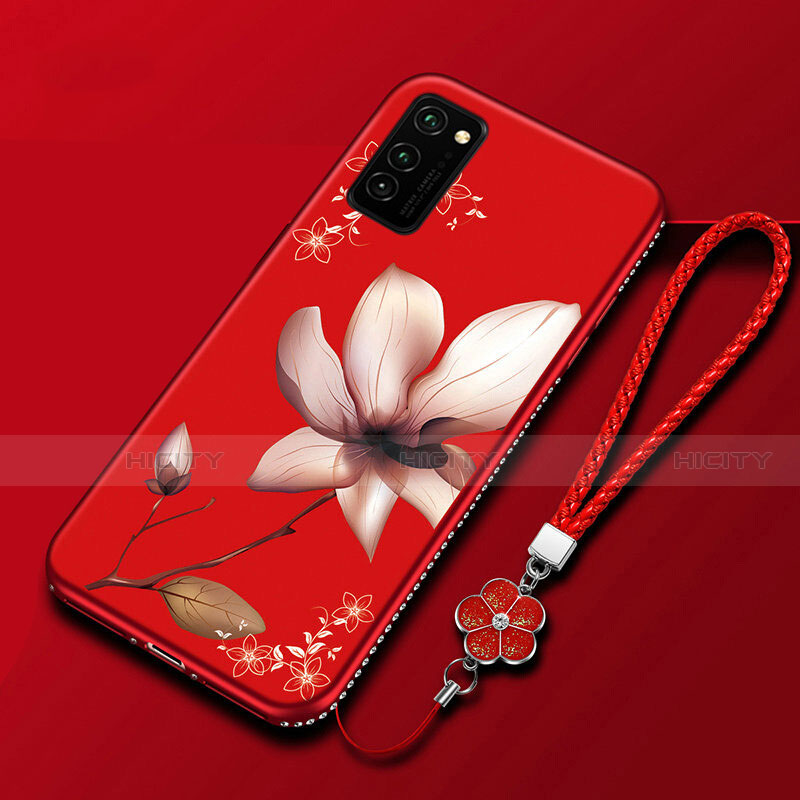 Custodia Silicone Gel Morbida Fiori Cover per Huawei Honor V30 Pro 5G Colorato