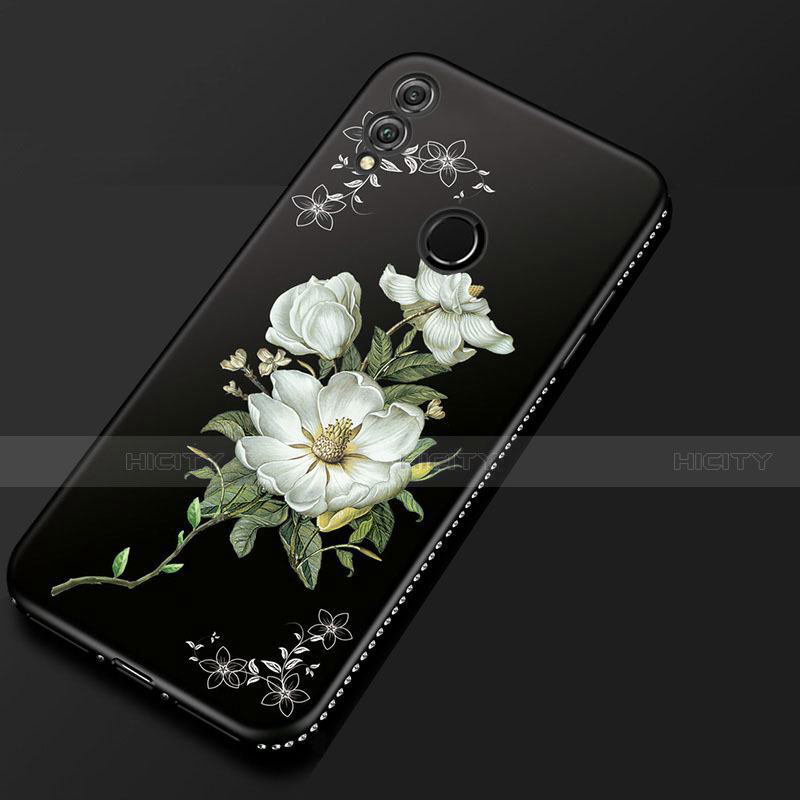 Custodia Silicone Gel Morbida Fiori Cover per Huawei Honor View 10 Lite Nero
