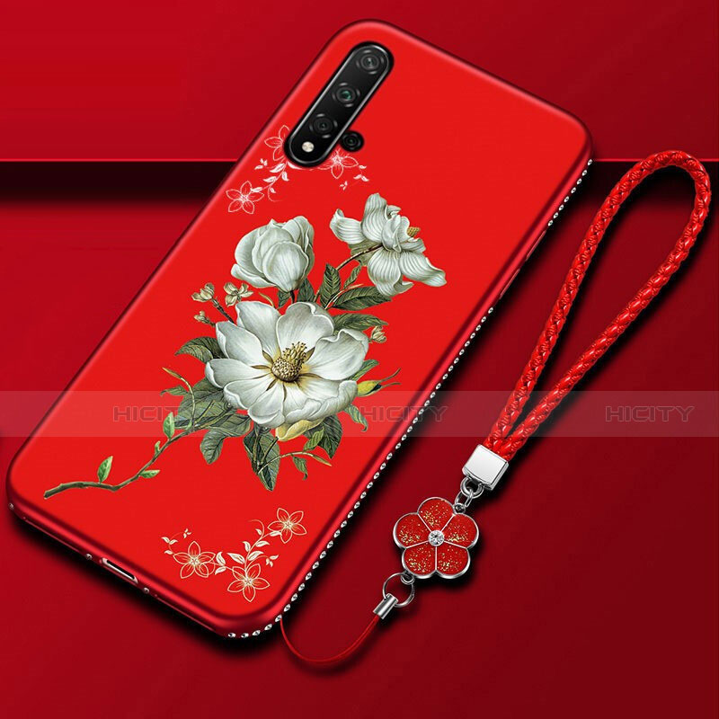 Custodia Silicone Gel Morbida Fiori Cover per Huawei Nova 5 Pro