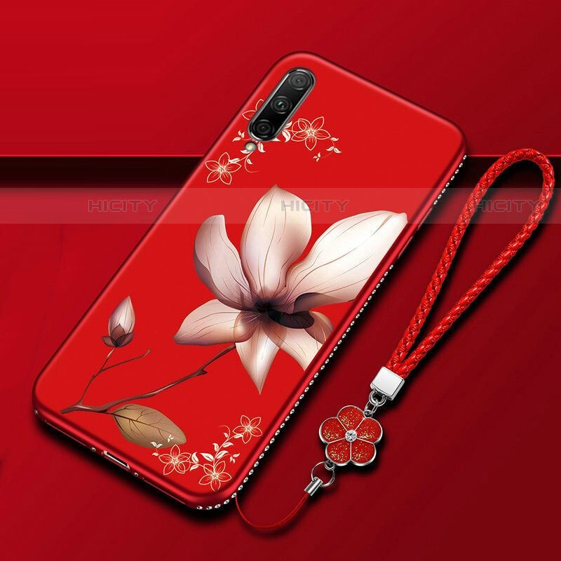 Custodia Silicone Gel Morbida Fiori Cover per Huawei Y9s