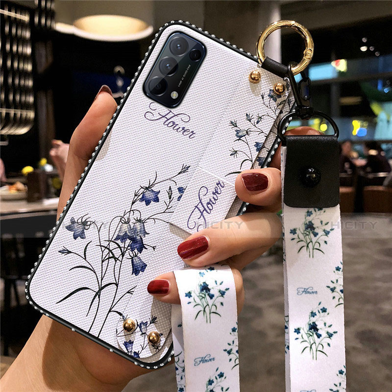 Custodia Silicone Gel Morbida Fiori Cover per Oppo Reno5 Pro 5G