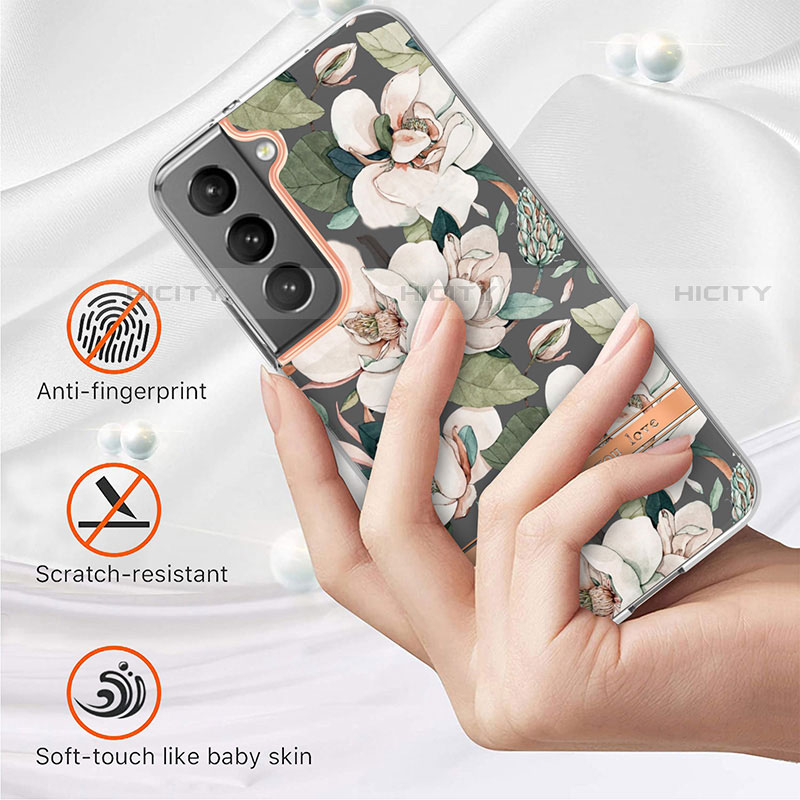 Custodia Silicone Gel Morbida Fiori Cover per Samsung Galaxy S21 5G