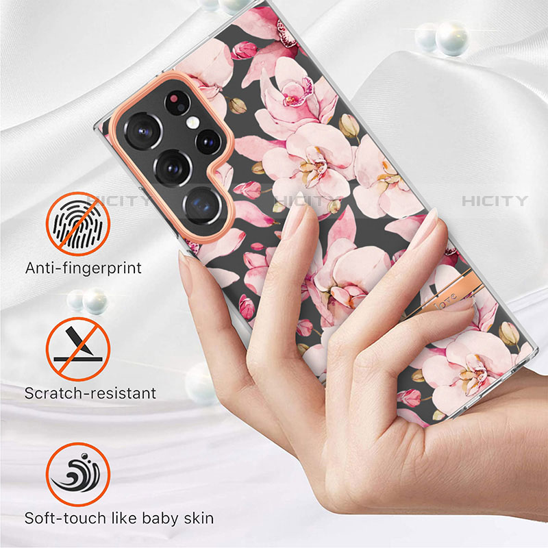 Custodia Silicone Gel Morbida Fiori Cover per Samsung Galaxy S22 Ultra 5G