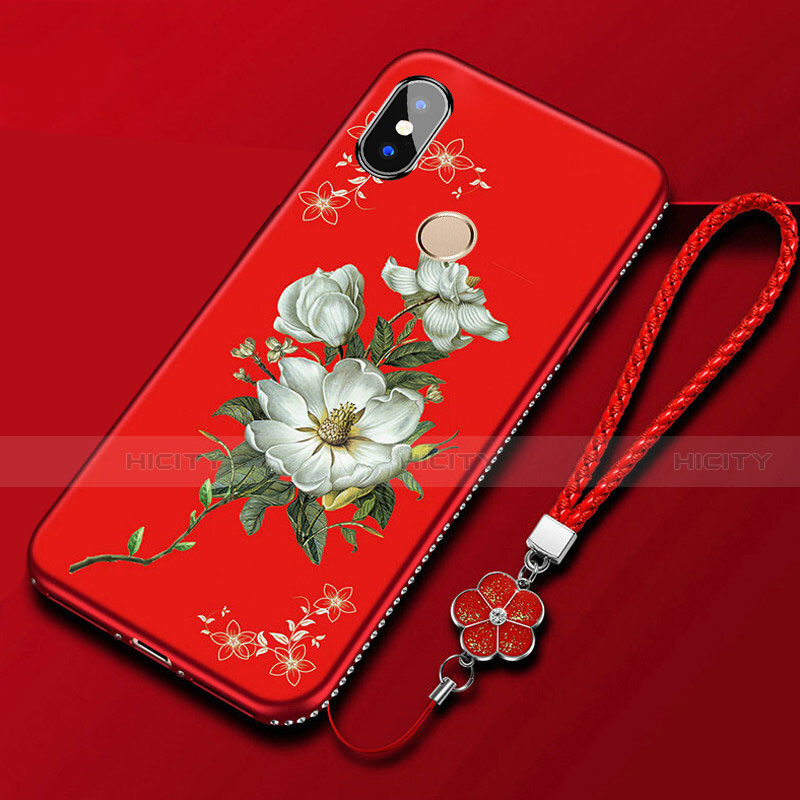 Custodia Silicone Gel Morbida Fiori Cover per Xiaomi Redmi 6 Pro