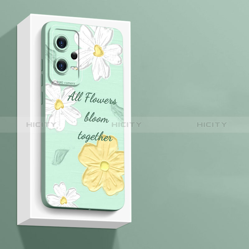 Custodia Silicone Gel Morbida Fiori Cover per Xiaomi Redmi Note 12 Pro 5G