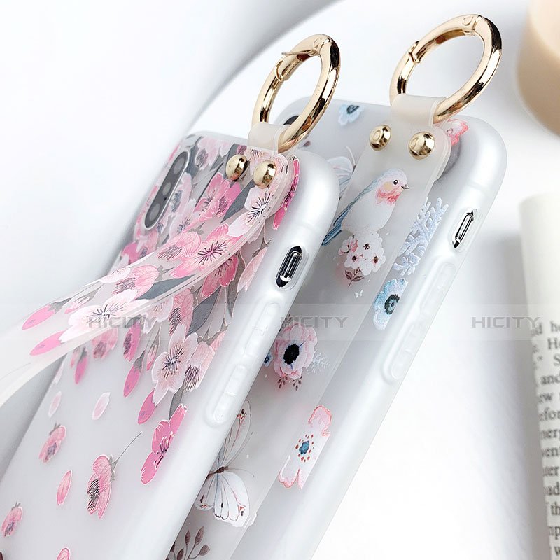 Custodia Silicone Gel Morbida Fiori Cover S01 per Apple iPhone Xs