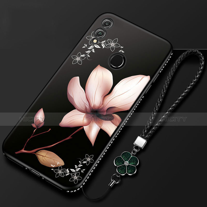 Custodia Silicone Gel Morbida Fiori Cover S01 per Huawei Honor 10 Lite Oro Rosa