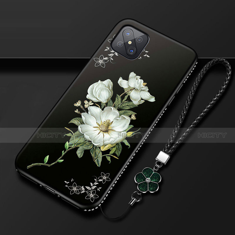 Custodia Silicone Gel Morbida Fiori Cover S01 per Oppo A92s 5G