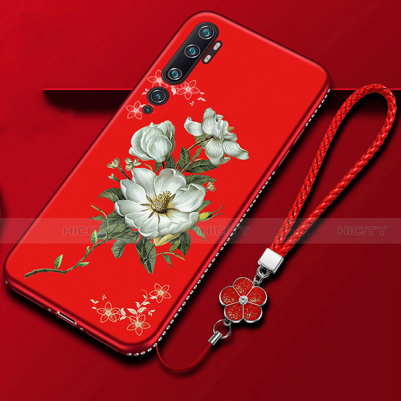 Custodia Silicone Gel Morbida Fiori Cover S01 per Xiaomi Mi Note 10 Pro