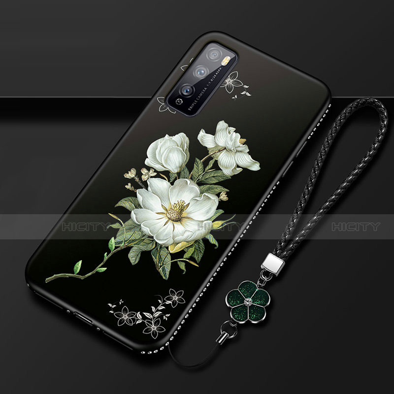 Custodia Silicone Gel Morbida Fiori Cover S02 per Huawei Enjoy 20 Pro 5G