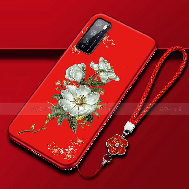 Custodia Silicone Gel Morbida Fiori Cover S02 per Huawei Enjoy 20 Pro 5G