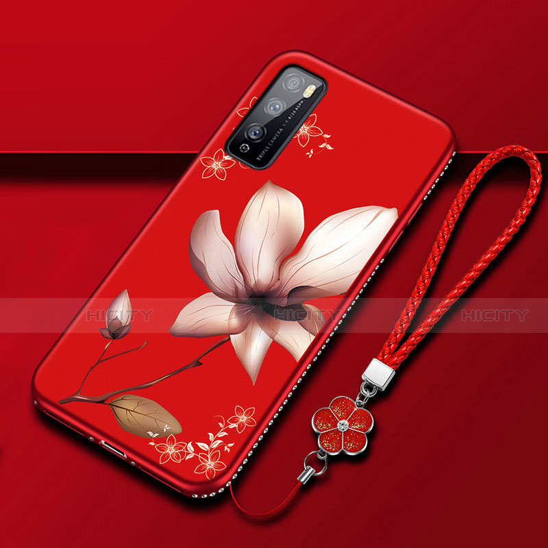 Custodia Silicone Gel Morbida Fiori Cover S02 per Huawei Enjoy Z 5G