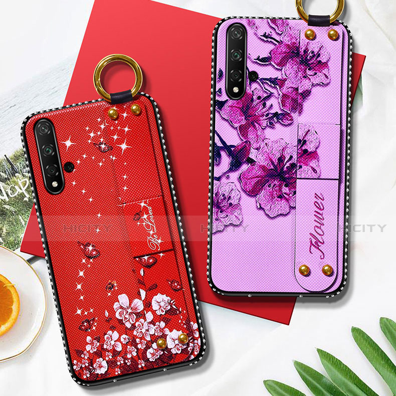 Custodia Silicone Gel Morbida Fiori Cover S03 per Huawei Honor 20