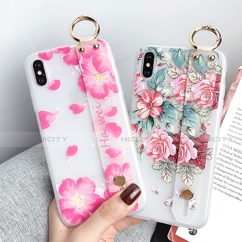 Custodia Silicone Gel Morbida Fiori Cover S04 per Apple iPhone Xs