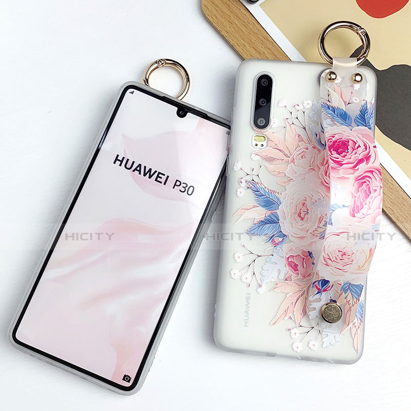 Custodia Silicone Gel Morbida Fiori Cover S06 per Huawei P30