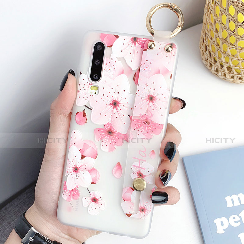 Custodia Silicone Gel Morbida Fiori Cover S07 per Huawei P30