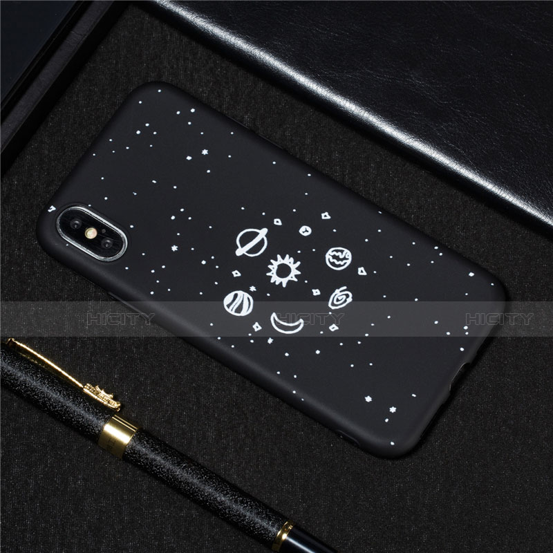 Custodia Silicone Gel Morbida Mistica Luna Stelle Cover per Apple iPhone X