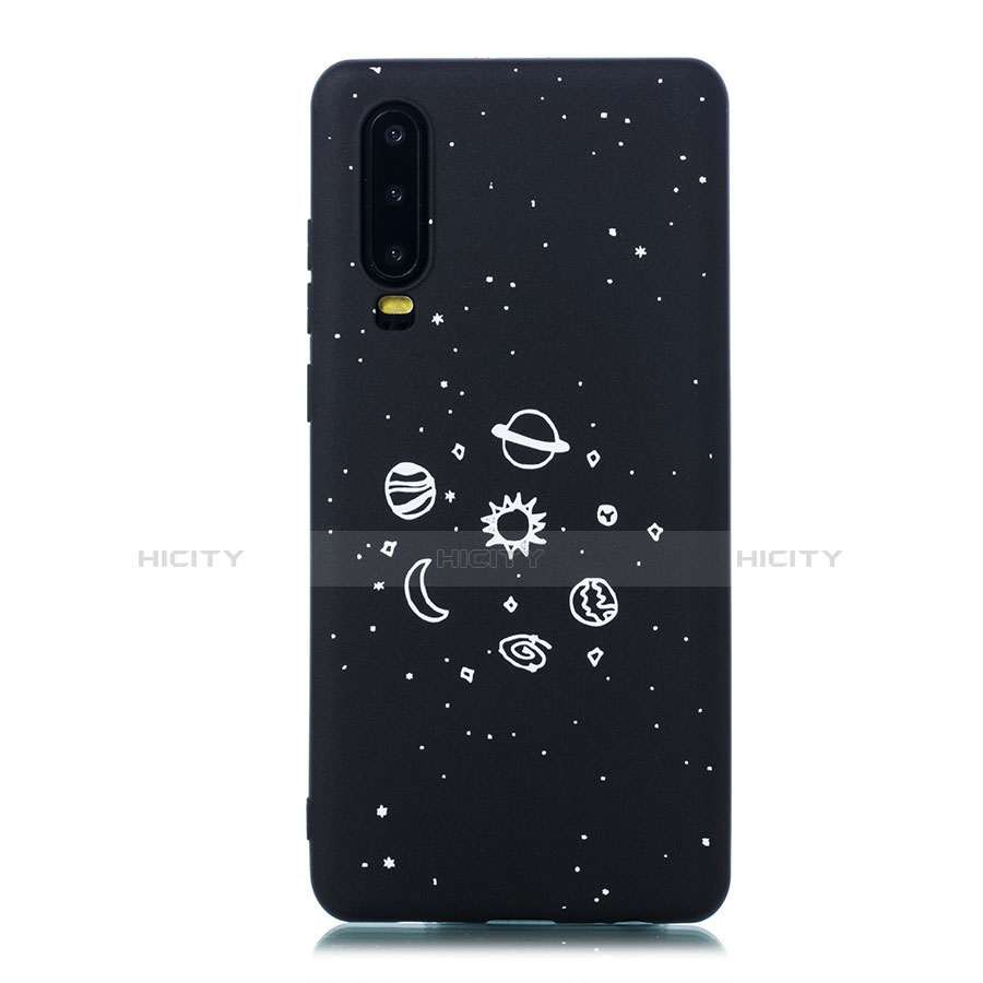 Custodia Silicone Gel Morbida Mistica Luna Stelle Cover per Huawei P30