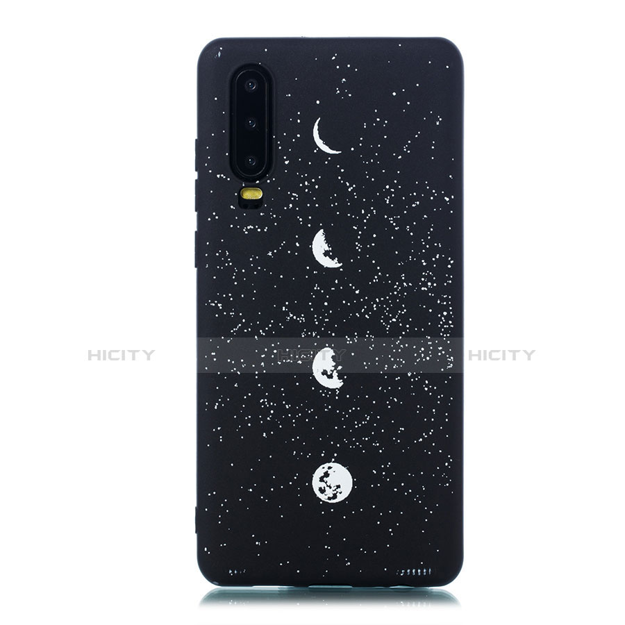Custodia Silicone Gel Morbida Mistica Luna Stelle Cover per Huawei P30 Multicolore