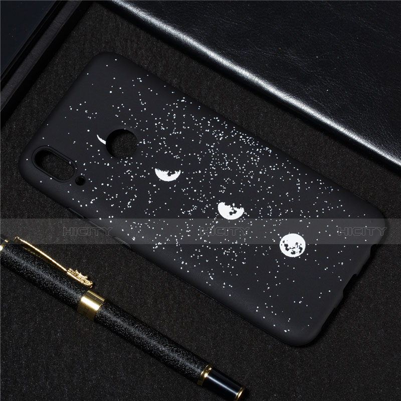 Custodia Silicone Gel Morbida Mistica Luna Stelle Cover per Huawei Y9 (2019)