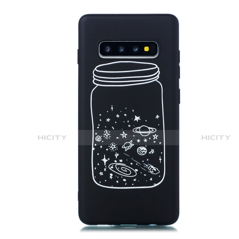 Custodia Silicone Gel Morbida Mistica Luna Stelle Cover per Samsung Galaxy S10 5G Bianco