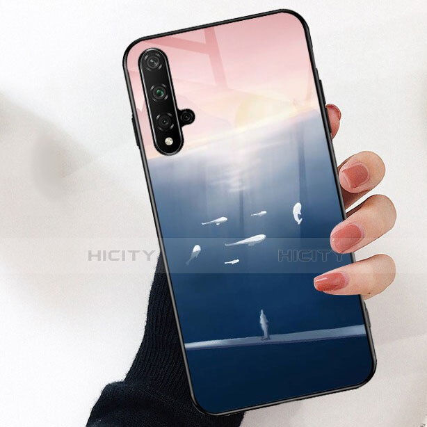 Custodia Silicone Laterale Fantasia Modello Specchio Cover per Huawei Nova 5T Blu