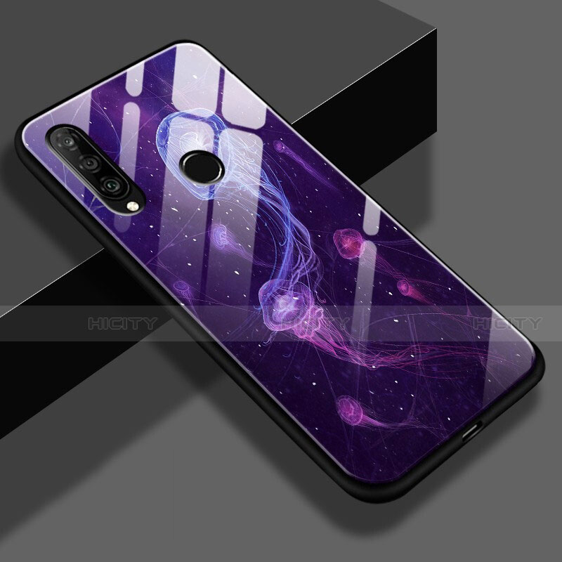 Custodia Silicone Laterale Fantasia Modello Specchio Cover per Huawei P30 Lite New Edition Viola