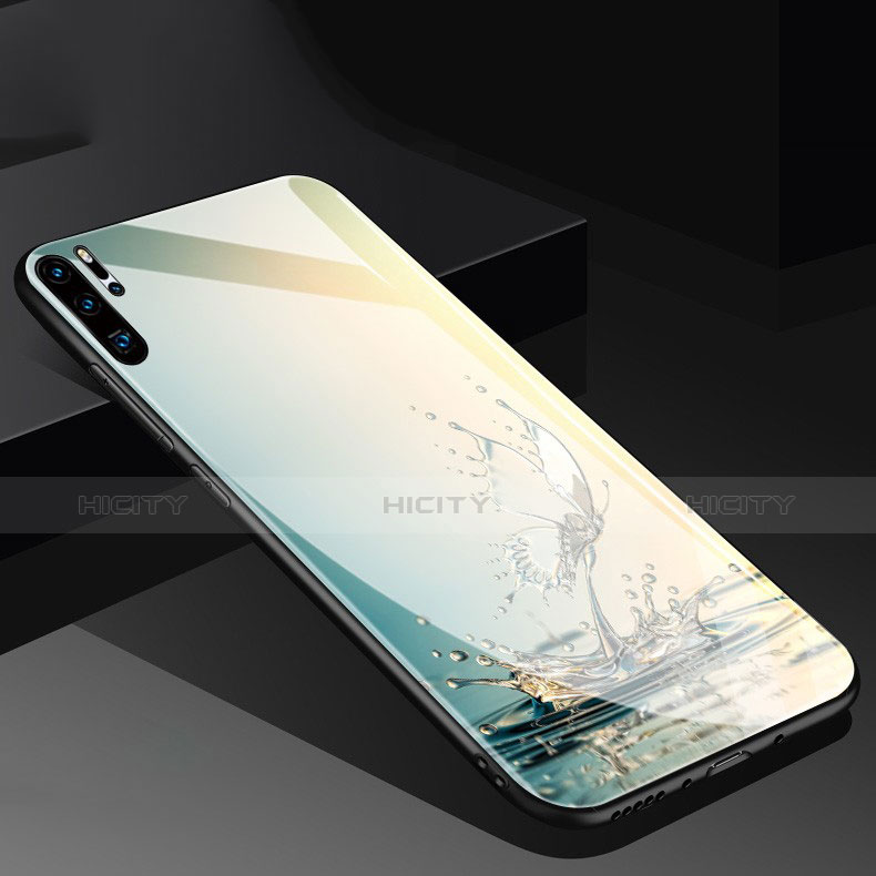 Custodia Silicone Laterale Farfalla Specchio Cover per Huawei P30 Pro Verde