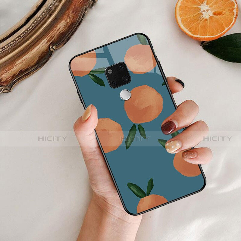 Custodia Silicone Laterale Frutta Specchio Cover per Huawei Mate 20 Blu