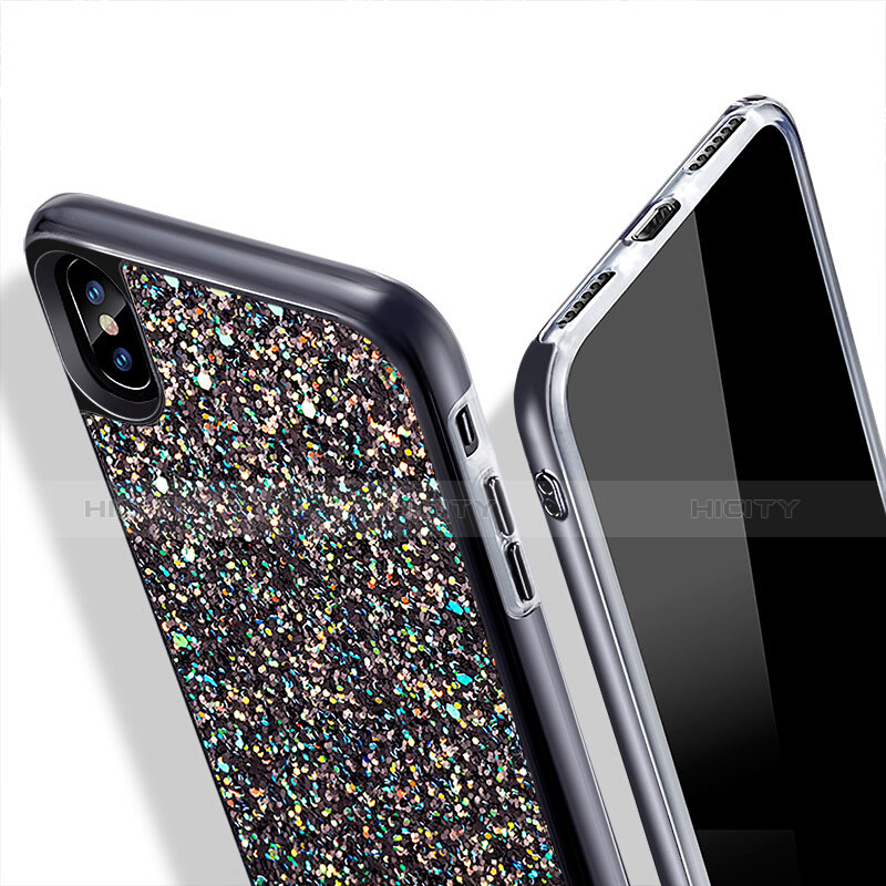 Custodia Silicone Morbida Bling Bling per Apple iPhone Xs Max Nero