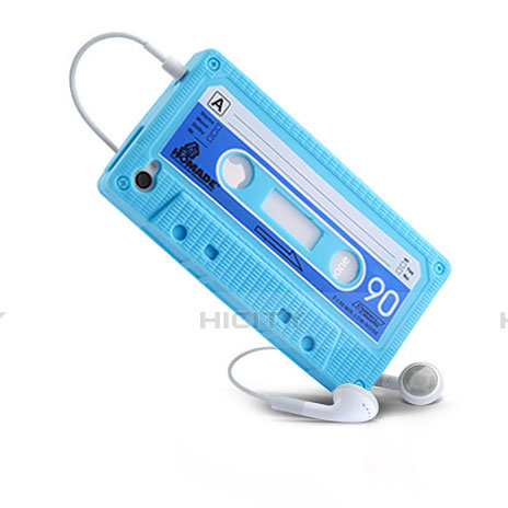 Custodia Silicone Morbida Cassetta per Apple iPhone 4S Cielo Blu