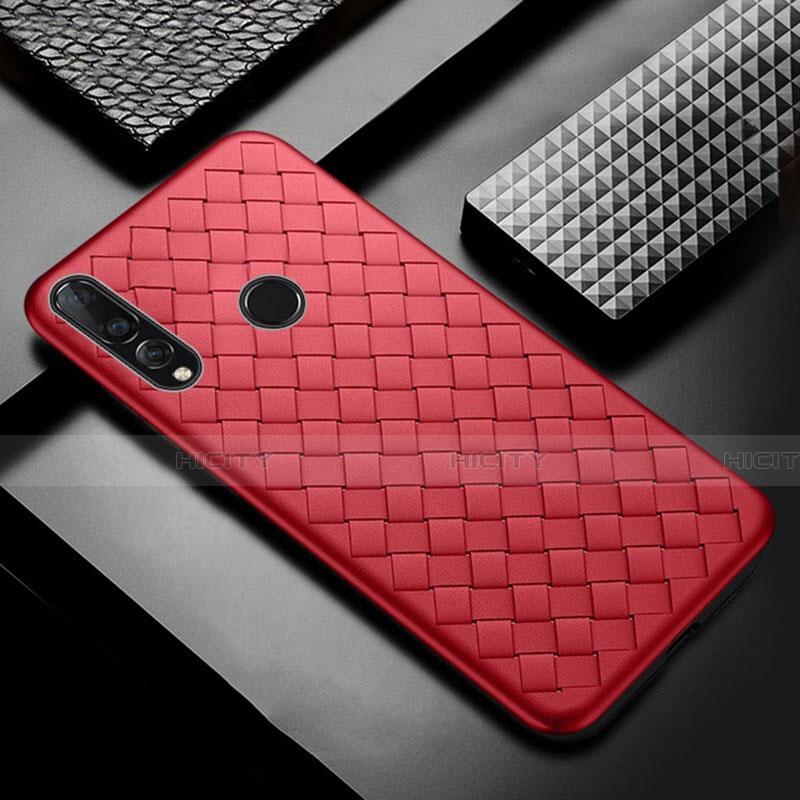 Custodia Silicone Morbida In Pelle Cover A01 per Huawei Honor 20E Rosso