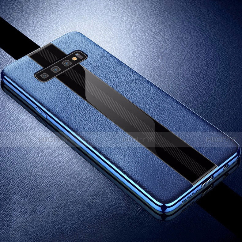 Custodia Silicone Morbida In Pelle Cover A01 per Samsung Galaxy S10 5G Blu