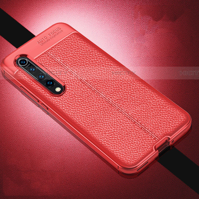 Custodia Silicone Morbida In Pelle Cover A01 per Xiaomi Mi 10 Rosso